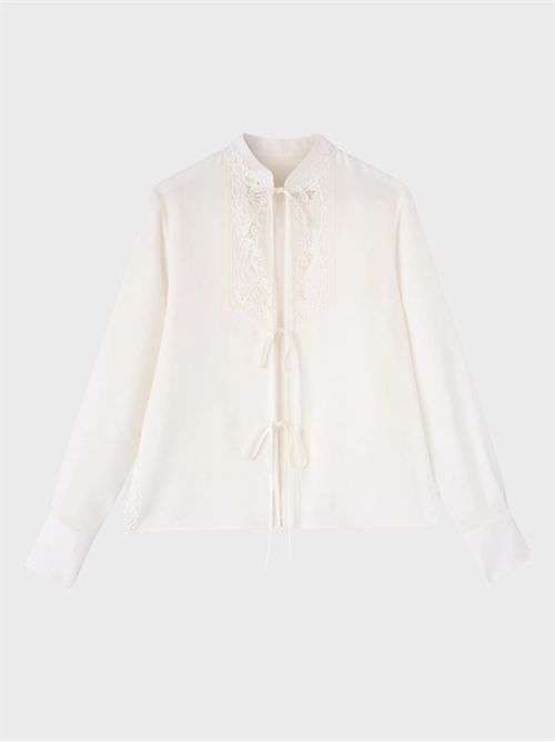 Blusa in lino con ricamo floreale rebrodé ERMANNO SCERVINO | D484K612GQI10602